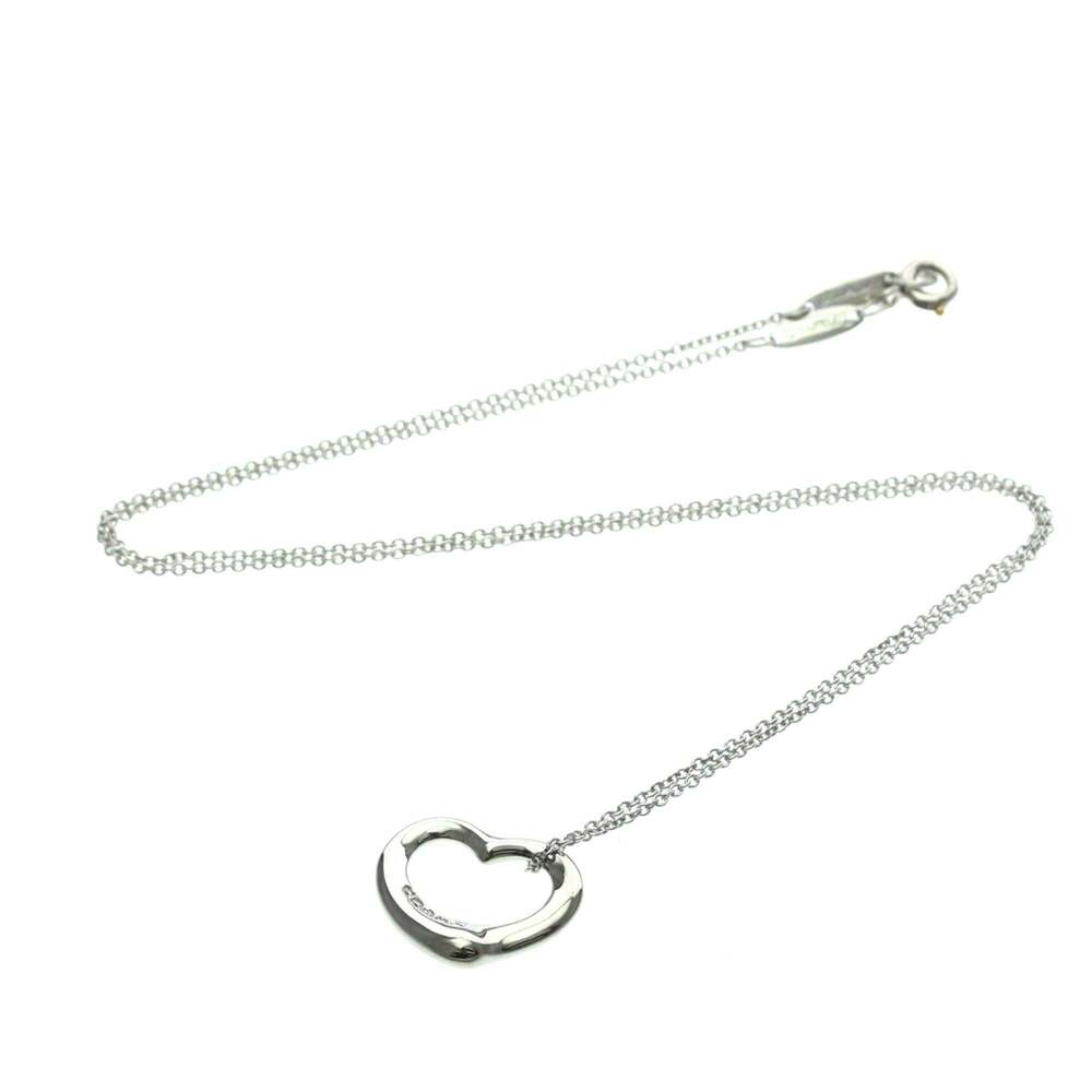 Tiffany & Co. Elsa Peretti Open Heart 5 Diamonds Pendant Platinum and Diamonds